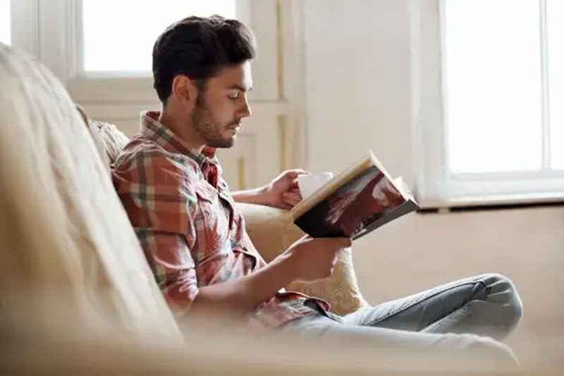 Man reading book